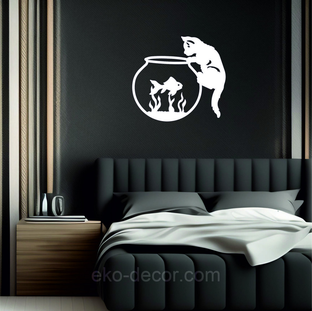 Декоративне настінне Панно «Кіт» Декор на стіну 90*82 см, Білий Київ - фото 8