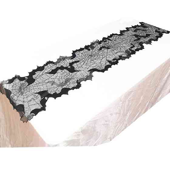 Скатерть на Хэллоуин дорожка Летучие Мыши 173 на 33 см черный Киев