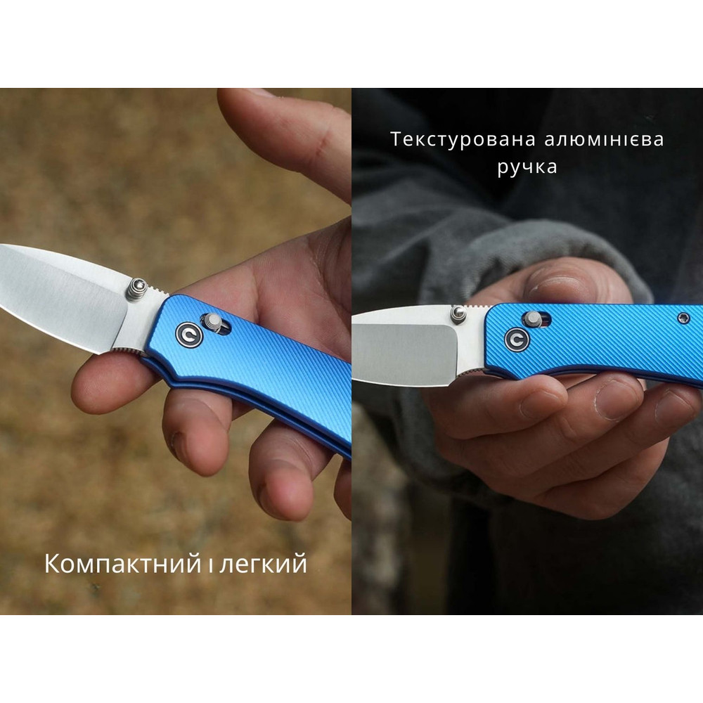 Ніж складаний кишеньковий Civivi Baby Banter 2, (5.9 см) Nitro-V / Aluminum синій Київ - фото 11