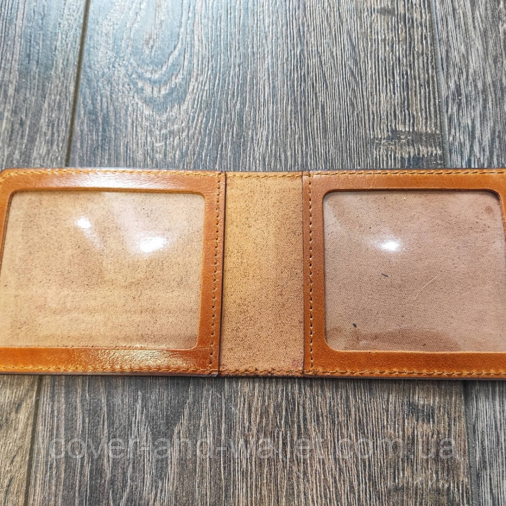 Кожаная обложка на удостоверение инвалид войны желтого цвета Киев - изображение 2