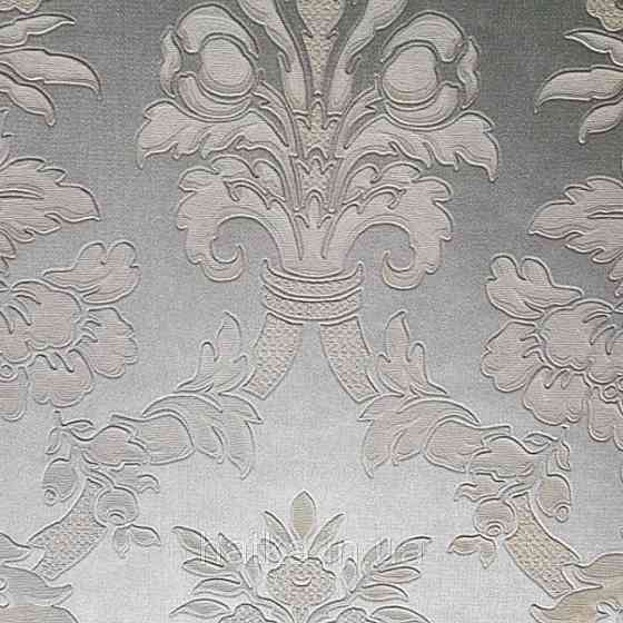 Шпалери вінілові на флізелін Sirpi Alta gamma Sempre 3 вензелі бежеві на сріблястому великі структурні 3д Київ