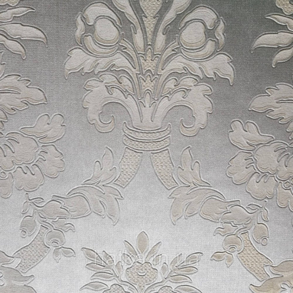 Шпалери вінілові на флізелін Sirpi Alta gamma Sempre 3 вензелі бежеві на сріблястому великі структурні 3д Київ - фото 3