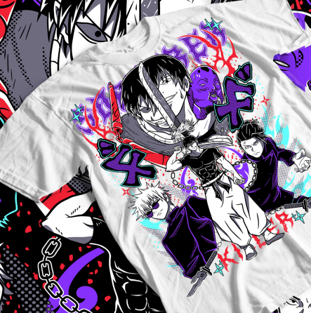 Футболка аниме Магическая битва оверсайз (S/M/L) Черний AnimeJ0098 Днепр