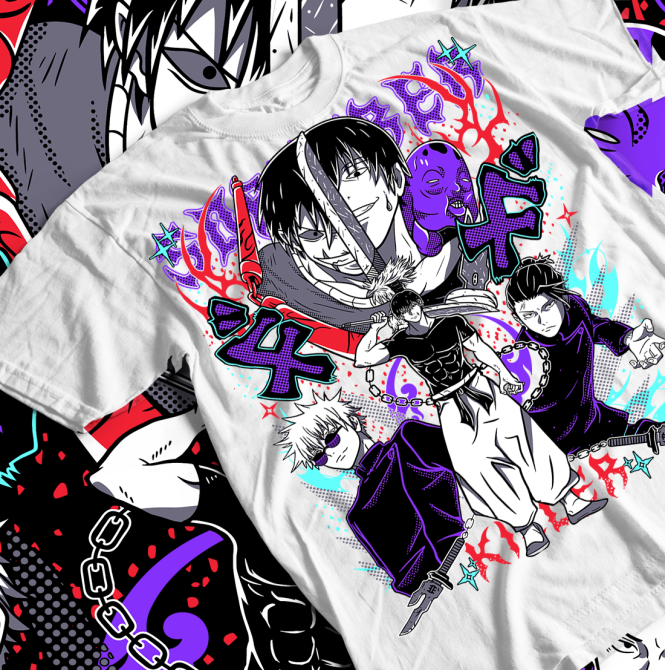 Футболка аниме Магическая битва оверсайз (S/M/L) Черний AnimeJ0098 Днепр - изображение 1