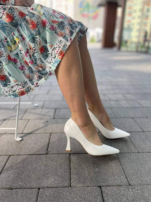 Loretta Туфлі жіночі LORETTA білі екошкіра каблук 8 см розміри 37-40 (B10-2) Коломыя - изображение 5