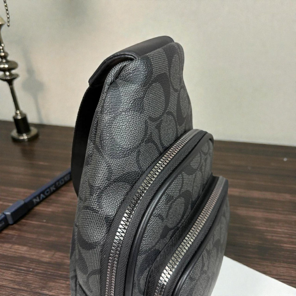Чоловіча сумка бананка стиль Коач на груди, сумка-бананка слінг Coach преміум якість ( 22504 ) Харків - фото 10
