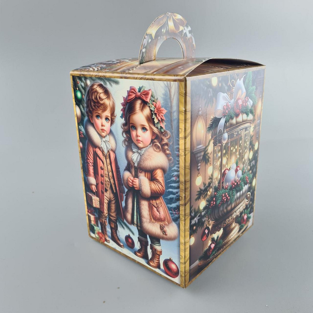 Новогодняя подарочная картонная упаковка для конфет (700грм) №219 