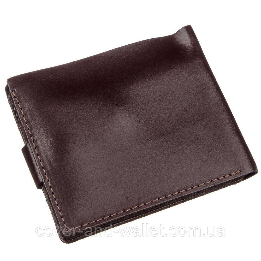 Тонкий маленький мужской кожаный кошелёк на кнопке Shvigel Киев - изображение 6