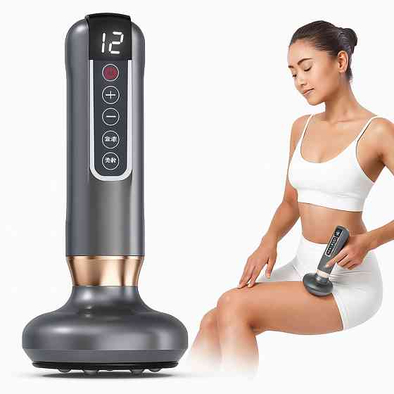 Акумуляторний вакуумний масажер з підігрівом + олія,12 режимів,з USB,Сірий SBR Київ
