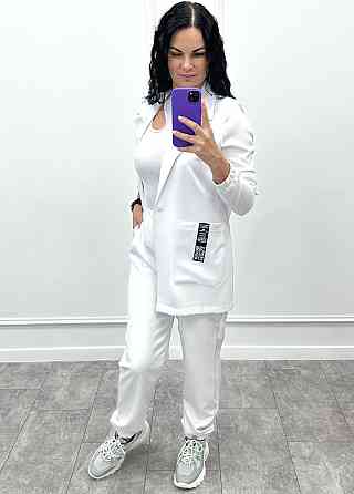 Жіночий повсякденний костюм "Altera" оптом | Норма і батал | Розпродаж моделі Білий, 50-52 Київ