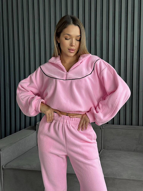 Жіночий теплий прогулянковий костюм двійка: кофта і штани з двостороннього флісу Одеса - фото 8