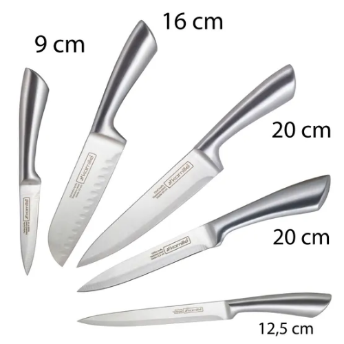 Набір ножів 5 предметів на дерев'яній підставці нержавіюча сталь порожнисті ручки 5130 KAMILLE Житомир - фото 4