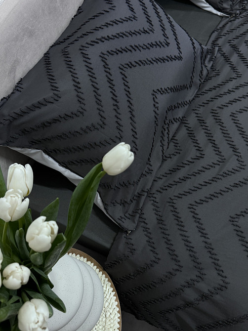 Ecotton Комплект постільної білизни Ecotton Jaquard Сімейний 150х215 см cірий Grey Киев - изображение 1