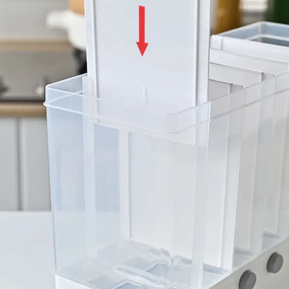 Диспенсер для сипучих продуктів, 6 відділень / Кухонний органайзер з дозатором для круп / Контейнер для круп Київ - фото 7