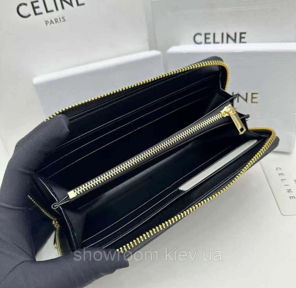 Женский кошелек на молнии Celine (А13) черный Киев - изображение 5