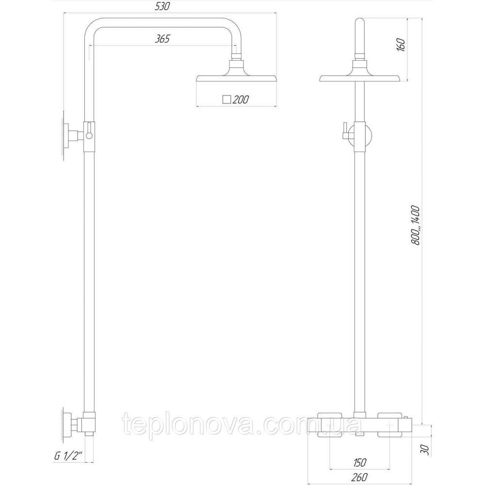 Душова система Globus Lux Termostatic Q GLM-0040T Чернівці - фото 4