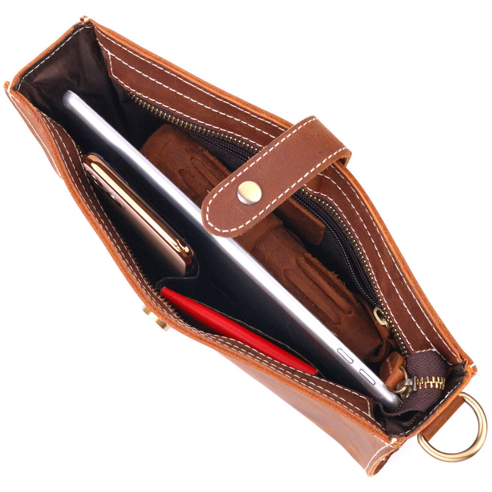 Вінтажна сумка жіноча з натуральної шкіри 21301 Vintage Коричнева Київ - фото 5