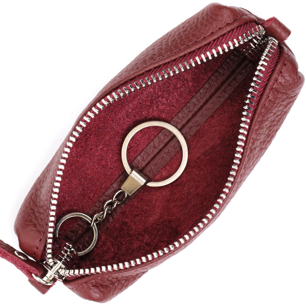 Надійна шкіряна ключниця GRANDE PELLE 11667 Бордовий Київ - фото 5