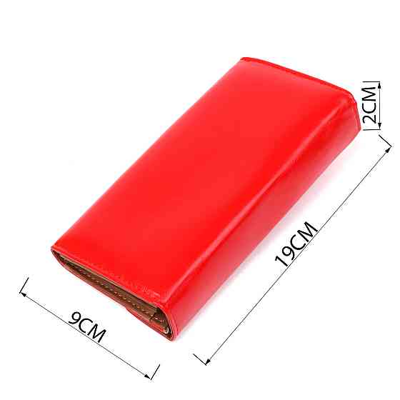 Кошелек женский конверт из гладкой экокожи Красный (KIVI) Киев