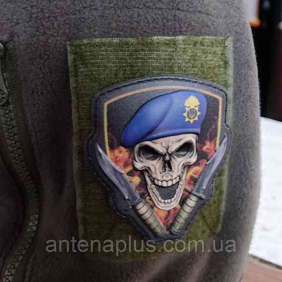 Череп у береті НГУ об'ємний патч / шеврон Київ