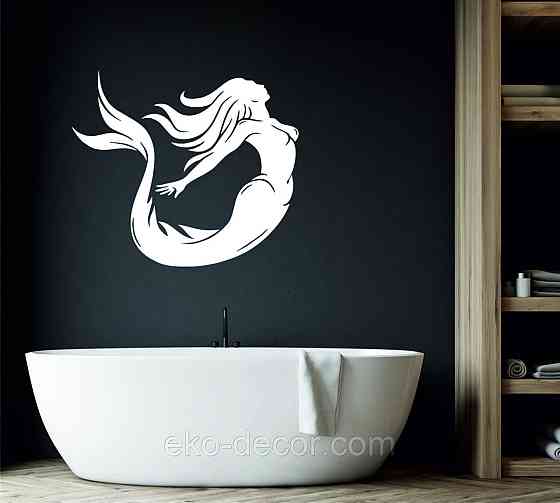 Декоративное настенное 3D Панно «Русалочка» Декор на стену с объемом 50*43 см, Белый Киев