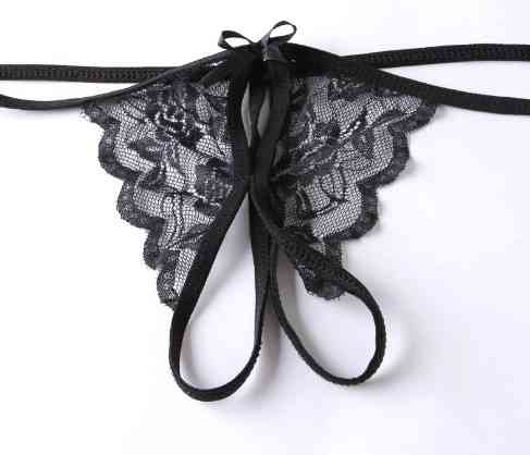 Труси з розрізом жіночі універсальний чорний Київ