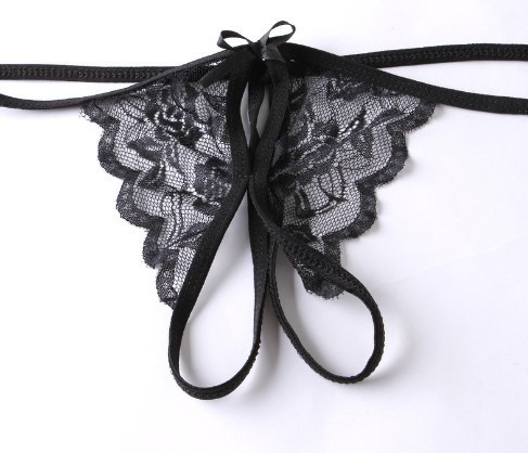 Труси з розрізом жіночі універсальний чорний Київ - фото 6