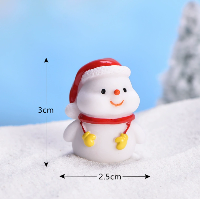Мініатюрна фігурка Сніговик 3 х 2.5 см Серія Милі різдвяні прикраси Для міні-саду та поробок Одеса - фото 1