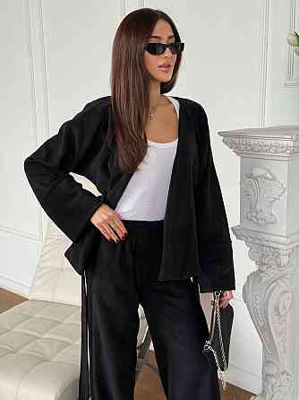 Жіночий костюм із двостороннього турецького флісу Чорний 48/52 Харків