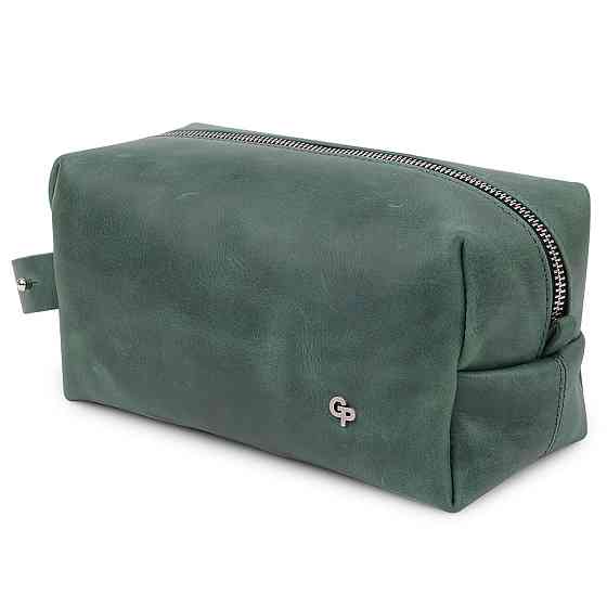 Шкіряна косметичка унісекс GRANDE PELLE 11573 Зелений Київ