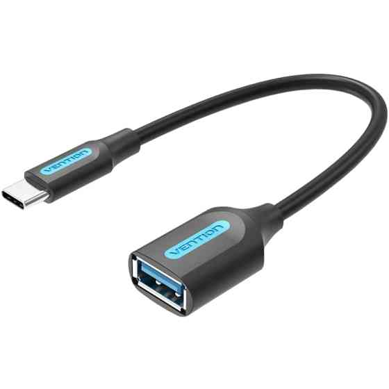 Перехідник USB 3.1 Type-C --> USB AF (OTG), 0.15 m  PVC Vention чорний Вінниця