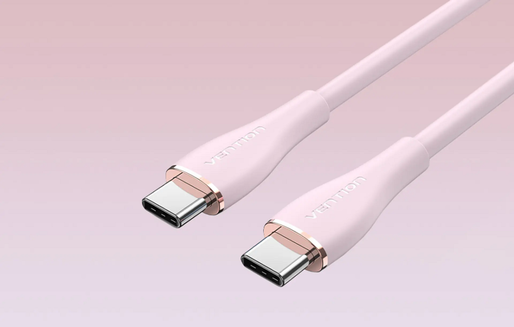 Кабель Vention USB 2.0 C "тато" - C "тато" 5A Cable 1M Pink Silicone Type TAWPF Одеса - фото 4