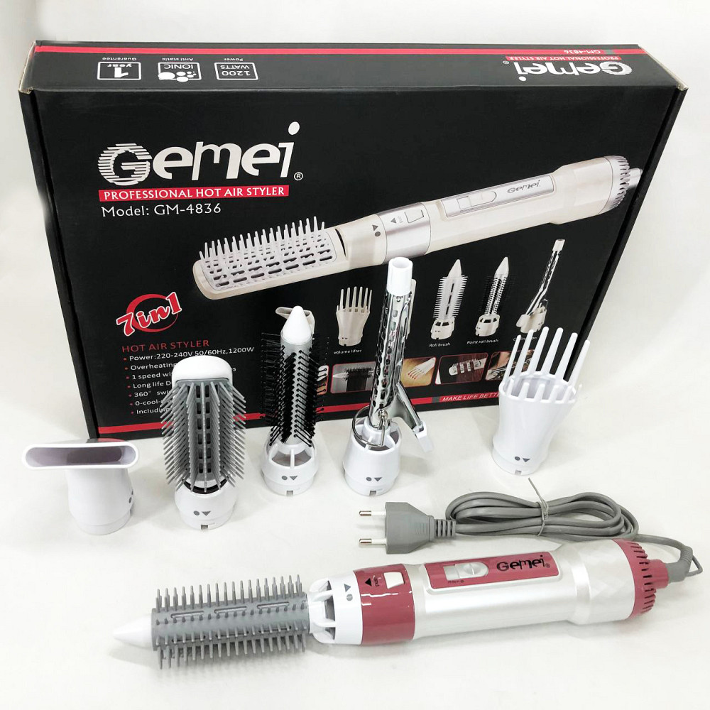 Электрический фен для профессионального использования Gemei GM-4836 7 в 1, Фен с режимом защиты волос IJ-14 Львов - изображение 6