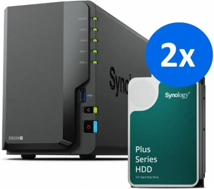 Сервер Сервер Synology DS224+ 2-bay + 2 x Диск HAT3300-8T 8TB 256MB 5400 obr./min Київ - фото 1