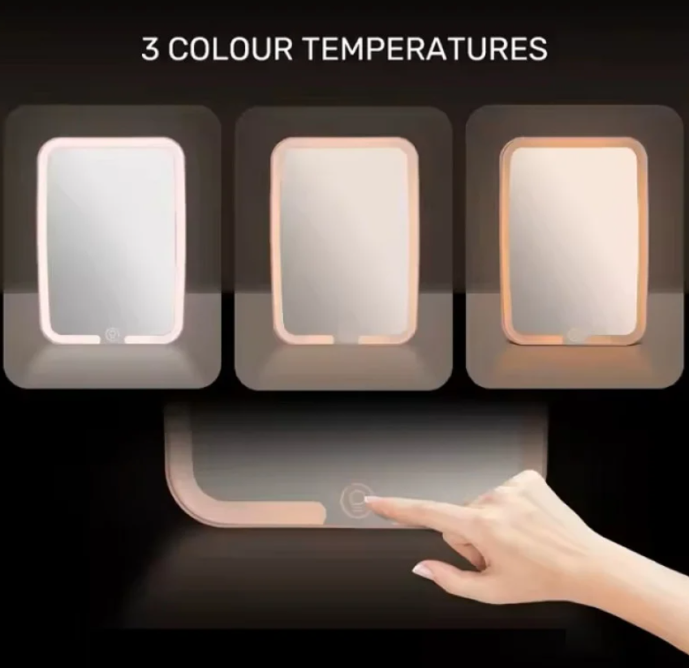 Зеркало для макияжа с LED подсветкой на литиевой батарее, сенсорная кнопка, светрдиодные лампочки Одесса - изображение 3