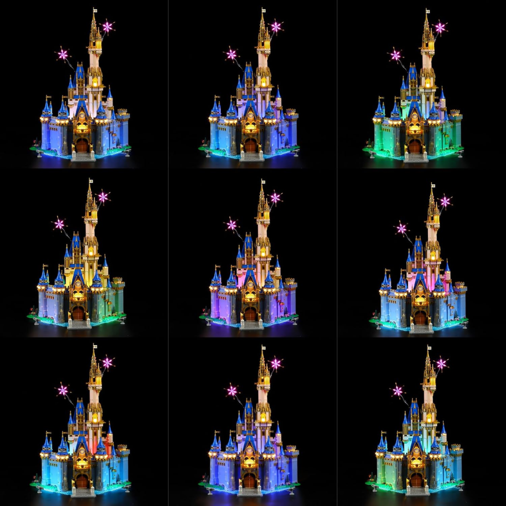 LED-підсвітка LIGHTAILING LGK602 для LEGO Disney Castle 43222, 4 USB-набори, батарейний блок, різнокольорова Київ - фото 4