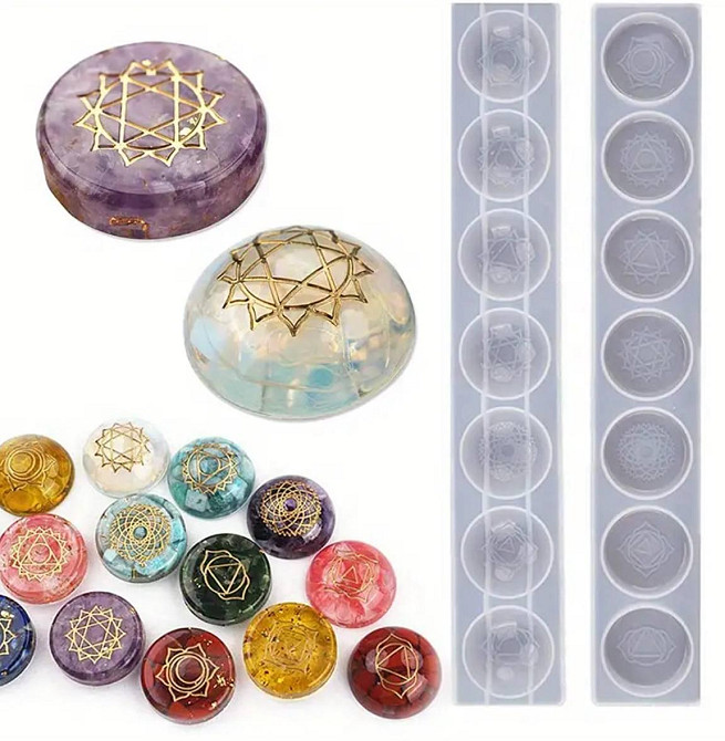 Силиконовые формы 7 чакр для литья смолы – набор Киев - изображение 4