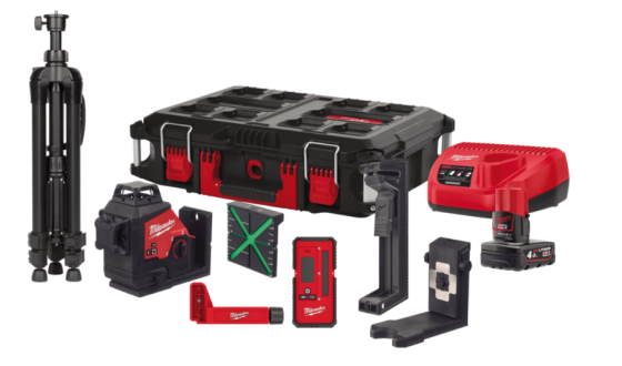 Нивелир лазерный 3D аккумуляторный MILWAUKEE, M12 3PLKIT-401P (+зар. прист.,1акум.Х4Ач, кейс PACKOUT) Одесса