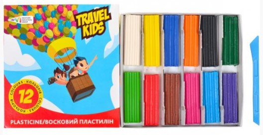 Пластилін "Гамма Нововолинськ" "Travel Kids" восковий 12 кольорів 144 г 331011/TK, шт Київ - фото 1
