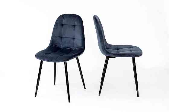 Стілець Квест, чорний / велюр темно-синій Київ