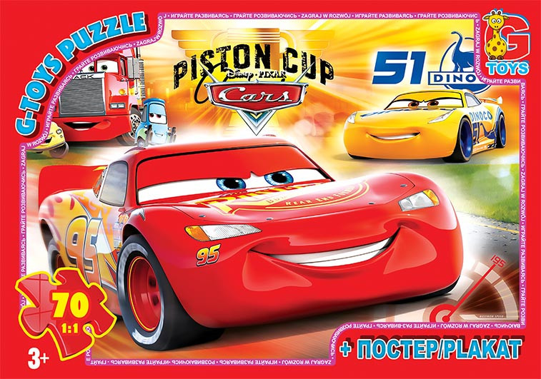 Пазли ТМ "G-Toys" із серії "Тачки", 70 елементів, шт Київ - фото 1