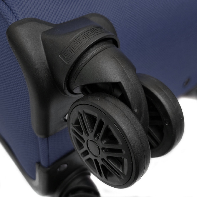 Чемодан тканевый WINGS 1706 малый 55 см 4 колеса темно-синий Киев - изображение 4