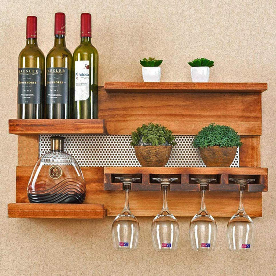 Настінна винна полиця "Тояма" охра Миколаїв - фото 1