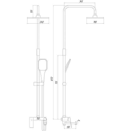 Душевая система TOPAZ ODISS TO 18102-H52-BL (000020842) Киев
