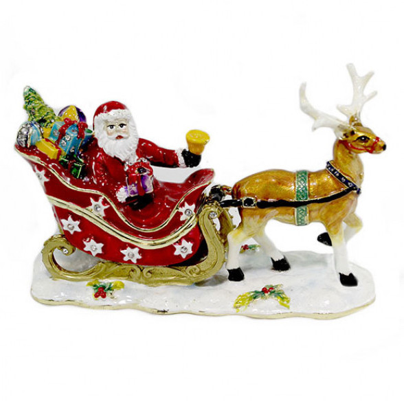 Скринька металева під Фаберже Дід Мороз Київ - фото 1