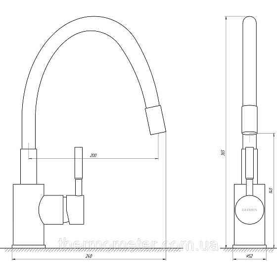 Смеситель для кухни Globus Lux LAZER GLLR-0203SG Киев