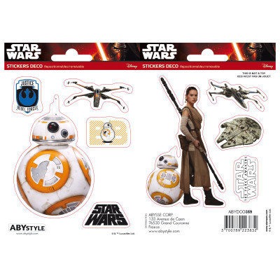 Стикер-наклейка ABYstyle Star Wars - BB8/Rey 16х11 см/2 листа (ABYDCO359) Винница - изображение 1