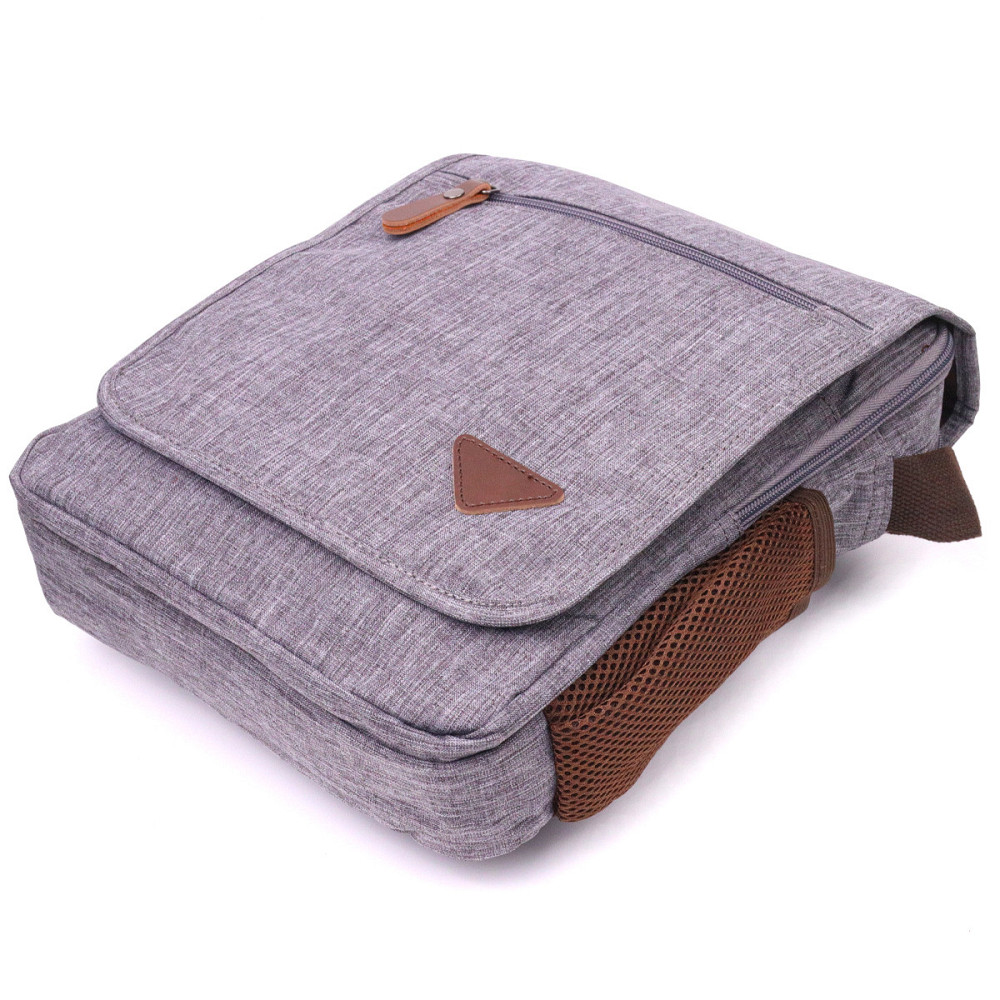 Чоловіча сумка через плече з текстилю 21263 Vintage Сіра Київ - фото 5