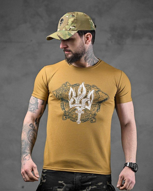 Тактична потовідвідна футболка тризуб койот ДЛ6372 Одеса - фото 2