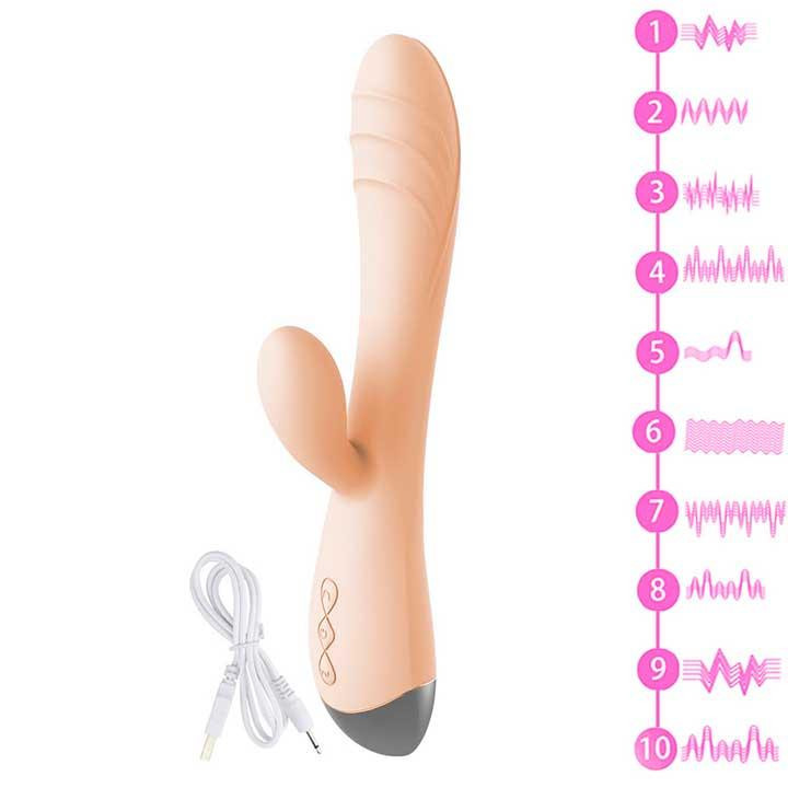 Вибратор кролик для клитора и точки G USB - Бежевый – Вибраторы Винница - изображение 2